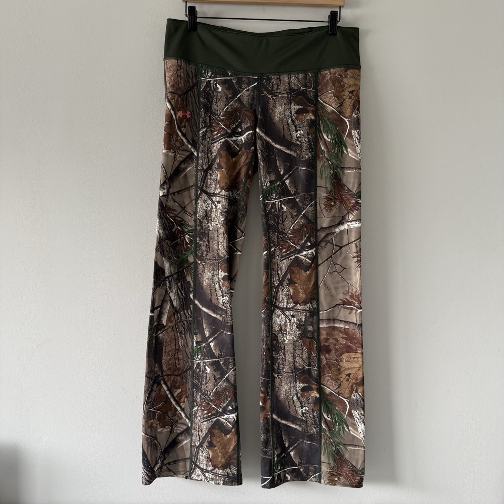 Under Armour RealTree Camo Leggings Large Scent Control ColdGear Hunting Outdoor
